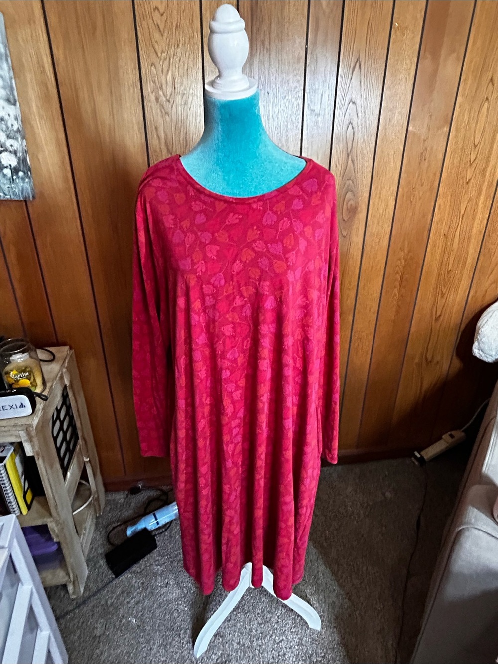 Gudrun Sjoden Raspberry Pink Long Sleeve Swing Dress